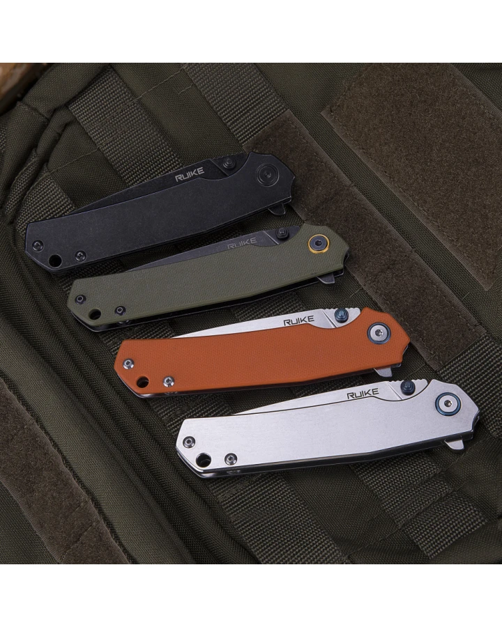 Ніж складаний туристичний Ruike P801-J, Sandvik 14C28N, G10, помаранчевий