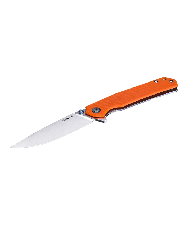 Ніж складаний туристичний Ruike P801-J, Sandvik 14C28N, G10, помаранчевий