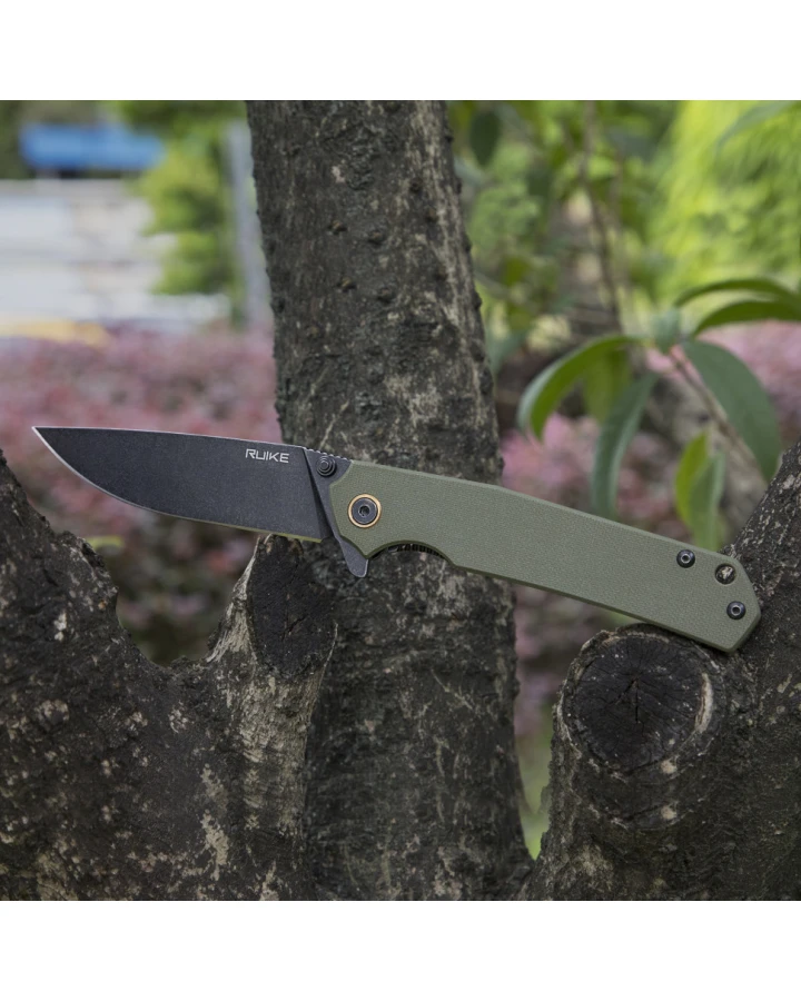 Ніж складаний туристичний Ruike P801-J, Sandvik 14C28N, G10, помаранчевий