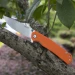Ніж складаний туристичний Ruike P801-J, Sandvik 14C28N, G10, помаранчевий
