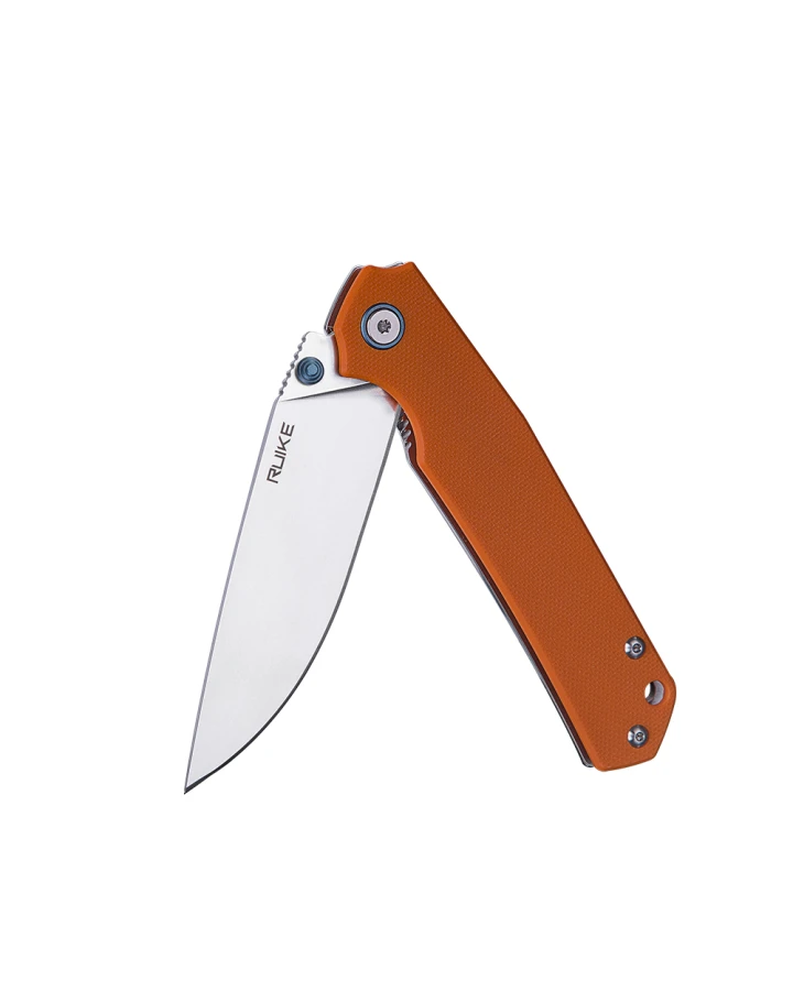 Ніж складаний туристичний Ruike P801-J, Sandvik 14C28N, G10, помаранчевий