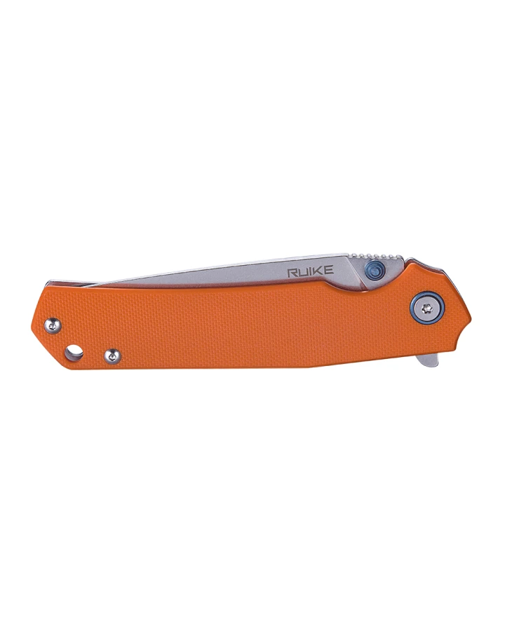 Ніж складаний туристичний Ruike P801-J, Sandvik 14C28N, G10, помаранчевий