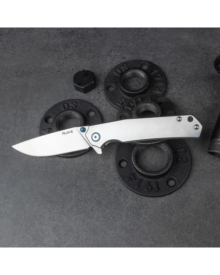 Ніж складаний туристичний Ruike P801-SF, Sandvik 14C28N, сталь, сірий
