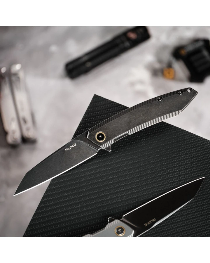 Ніж складаний туристичний Ruike P831S-SB, Sandvik 14C28N, сталь, чорний