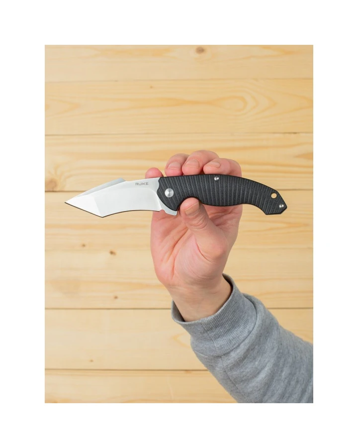 Ніж складаний туристичний Ruike P851-B, Sandvik 14C28N, G10, сірий