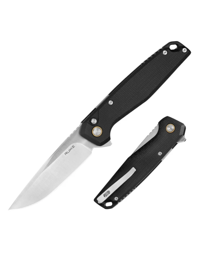 Ніж складаний туристичний Ruike P873-MB, Sandvik 14C28N, G10, чорний