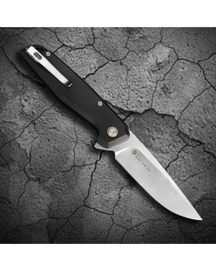 Ніж складаний туристичний Ruike P873-MB, Sandvik 14C28N, G10, чорний