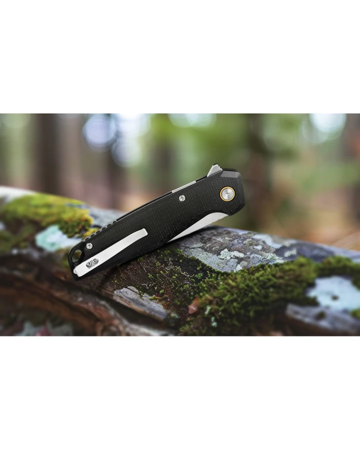 Ніж складаний туристичний Ruike P873-MB, Sandvik 14C28N, G10, чорний