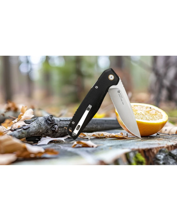 Ніж складаний туристичний Ruike P873-MB, Sandvik 14C28N, G10, чорний