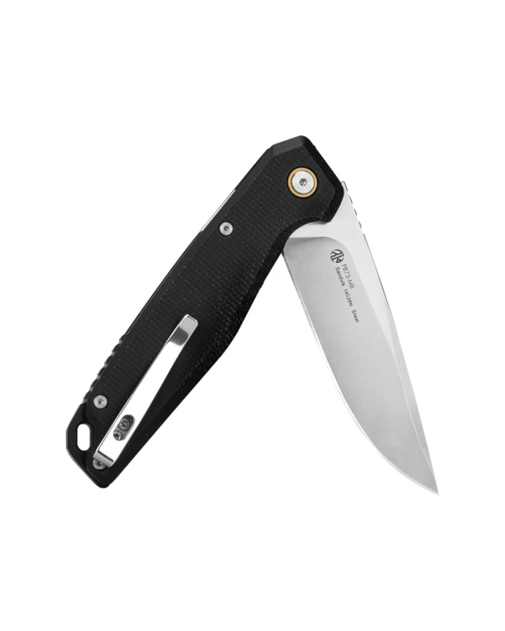 Ніж складаний туристичний Ruike P873-MB, Sandvik 14C28N, G10, чорний