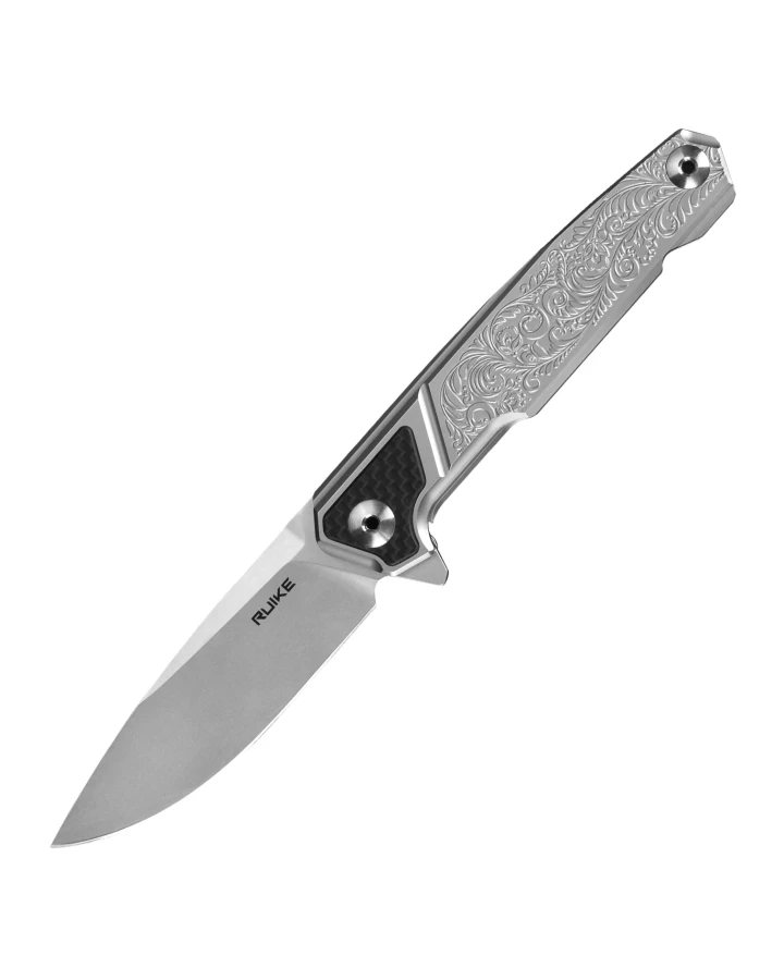 Ніж складаний туристичний Ruike P875-SZ, Sandvik 14C28N, сталь, сірий