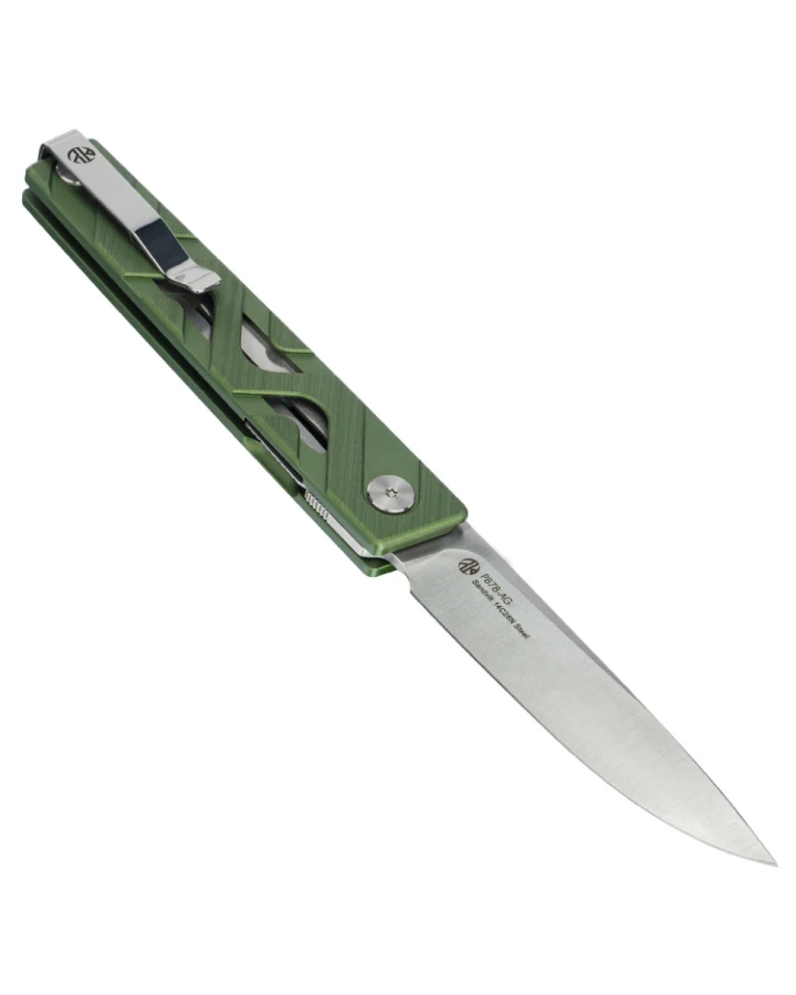 Ніж складаний туристичний Ruike P878-AG, Sandvik 14C28N, алюміній, зелений
