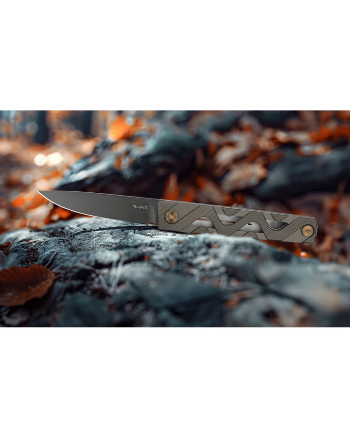 Ніж складаний туристичний Ruike P878-AG, Sandvik 14C28N, алюміній, зелений