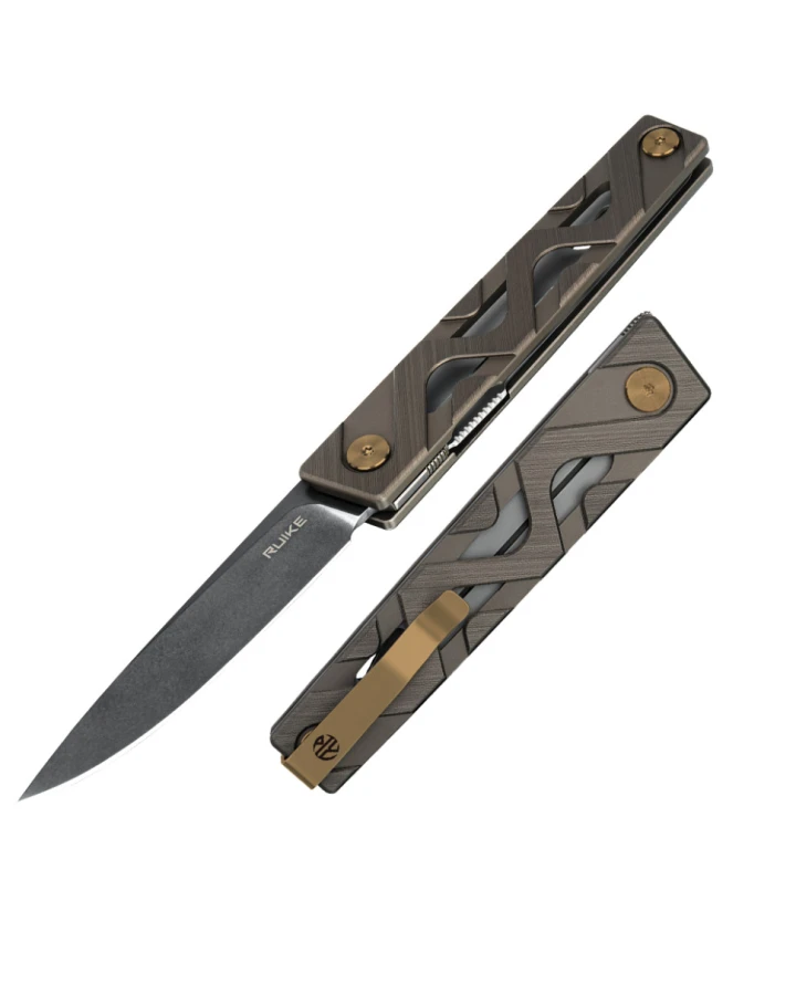 Ніж складаний туристичний Ruike P878-AK, Sandvik 14C28N, алюміній, сірий