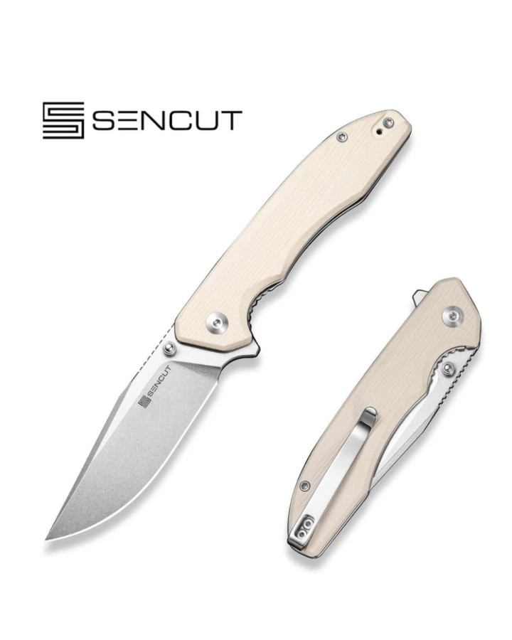 Ніж складаний Sencut Sylor S25056-2, D2, G10, бежевий