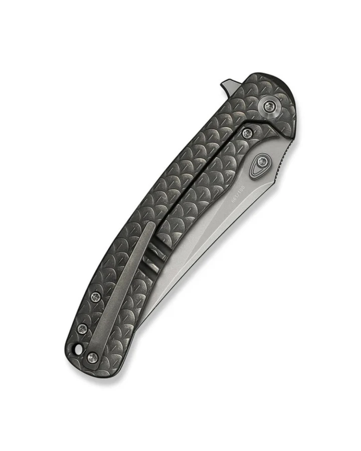 Ніж складаний туристичний Weknife Dracarys WE25061B-1, Bohler M390, титан, сірий