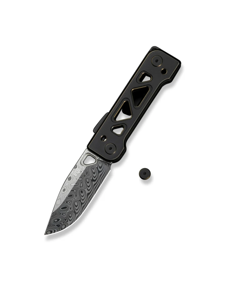 Ніж складаний Weknife Tyro WE24001-DS1, Дамаська сталь, титан, чорний