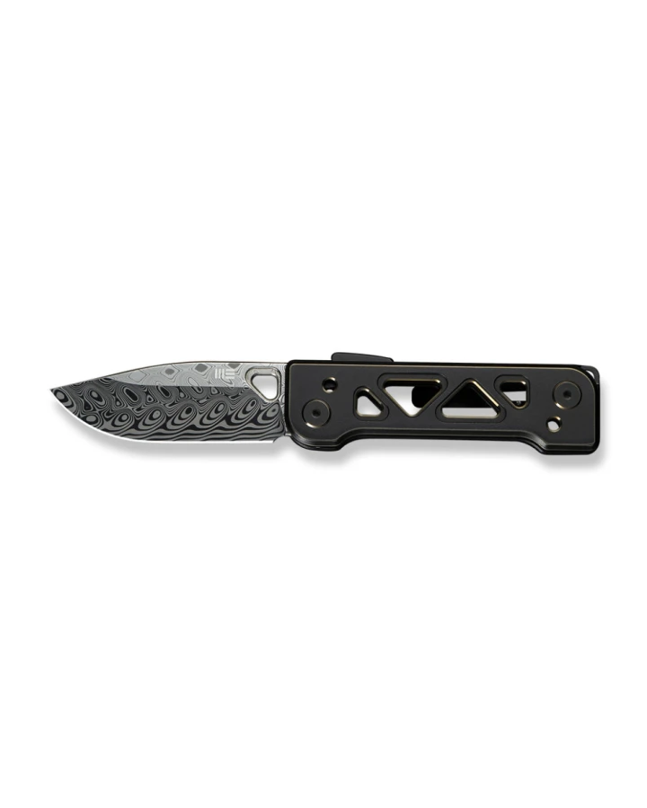 Ніж складаний Weknife Tyro WE24001-DS1, Дамаська сталь, титан, чорний